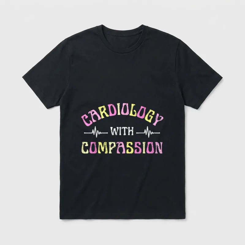 Cardiology with Compassion for Cardiac Nurses T-Shirt – Classic T-Shirt in Black
