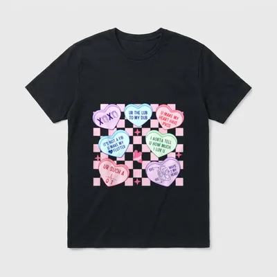 Cardiac Nurse Valentine’s Day Cardiologist Heart T-Shirt – Classic T-Shirt in Black