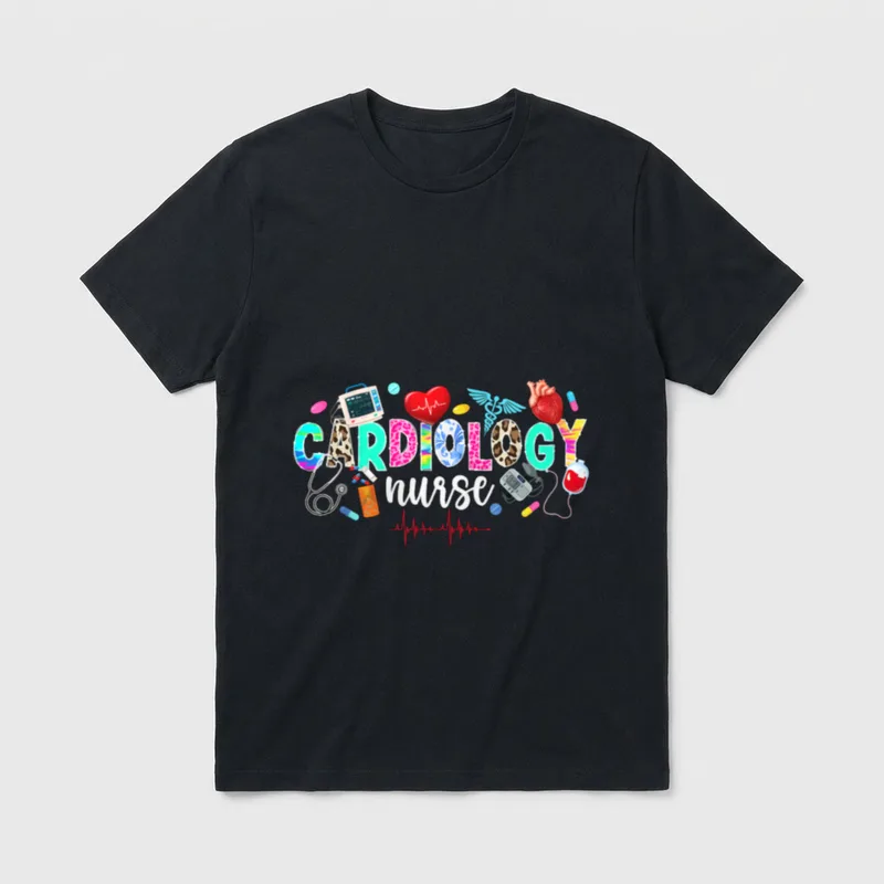 Cardiac Nurse Nursing Cardiology T-Shirt – Classic T-Shirt in Black