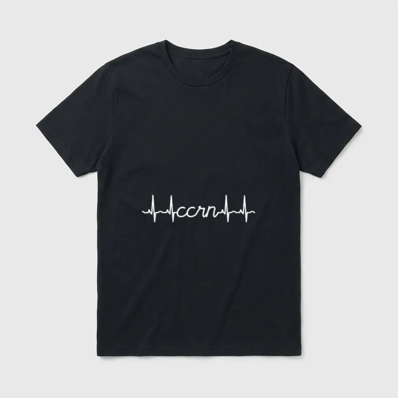 CCRN Heart Pulse EKG Nurses Medical T-Shirt – Classic T-Shirt in Black