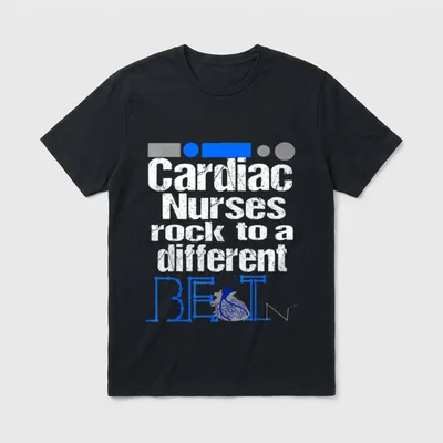 Cardiac Nurse Anatomical Heart Telemetry RN T-Shirt – Classic T-Shirt in Black