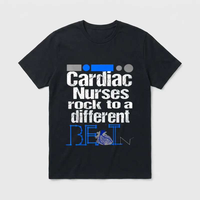 Cardiac Nurse Anatomical Heart Telemetry RN T-Shirt – Classic T-Shirt in Black