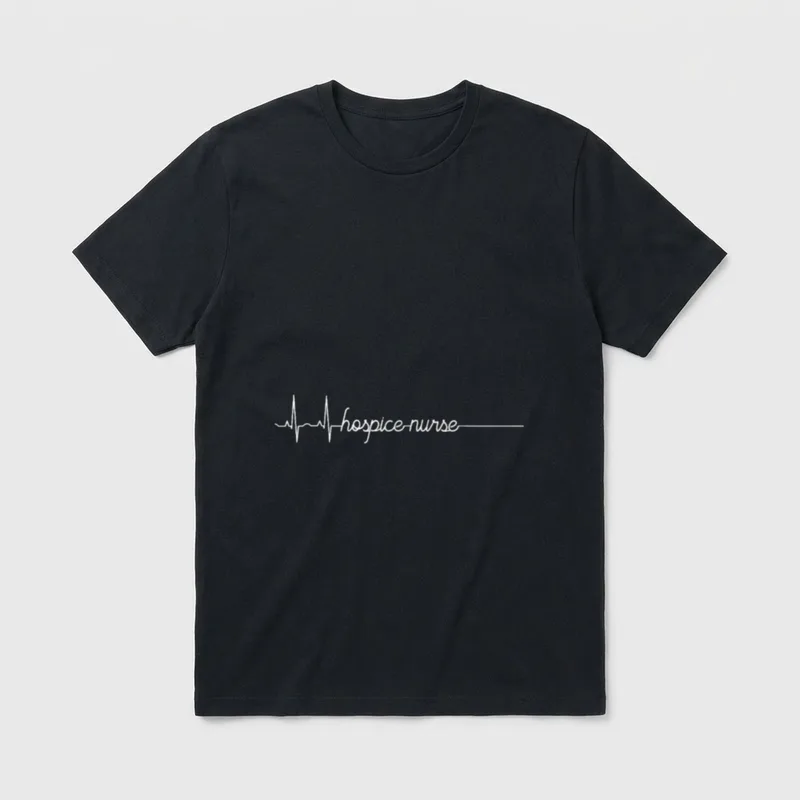 Flat Line Heart Pulse EKG Nurse T-Shirt – Classic T-Shirt in Black