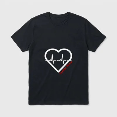 Cardiac Nurse EKG Heart Medical Job T-Shirt – Classic T-Shirt in Black