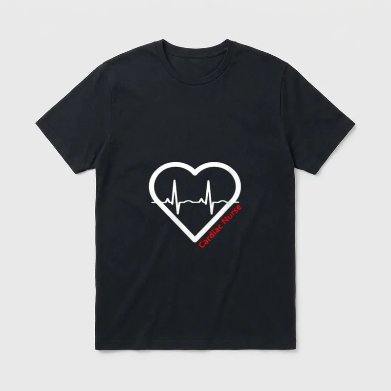 Cardiac Nurse EKG Heart Medical Job T-Shirt – Classic T-Shirt in Black