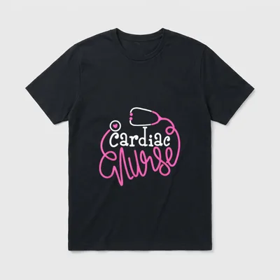 Cardiac Nurse Funny Cardiology Nursing Department T-Shirt – Classic T-Shirt in Black