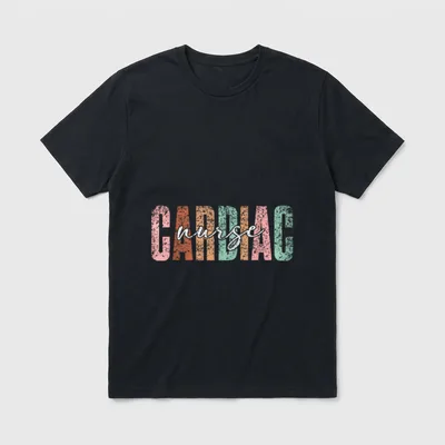 Cardiac Nurse Nursing Cardiology Heart T-Shirt – Classic T-Shirt in Black