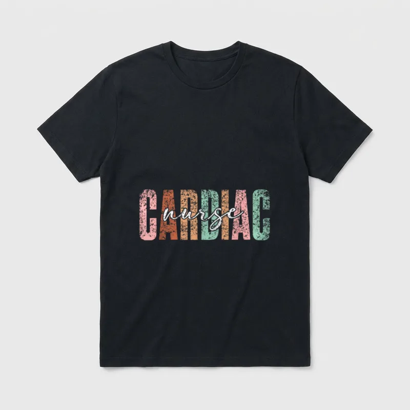 Cardiac Nurse Nursing Cardiology Heart T-Shirt – Classic T-Shirt in Black