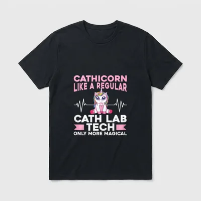 Cath Lab Nurse Heartbeat Technician Tech T-Shirt – Classic T-Shirt in Black