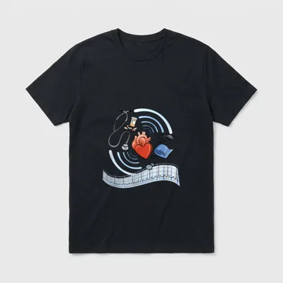 Cardiology MD Nurse Heart Health Care T-Shirt – Classic T-Shirt in Black