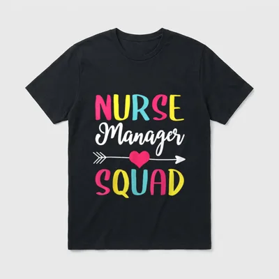 Nurse Manager Squad Cute Funny Nurses T-Shirt – Classic T-Shirt in Black