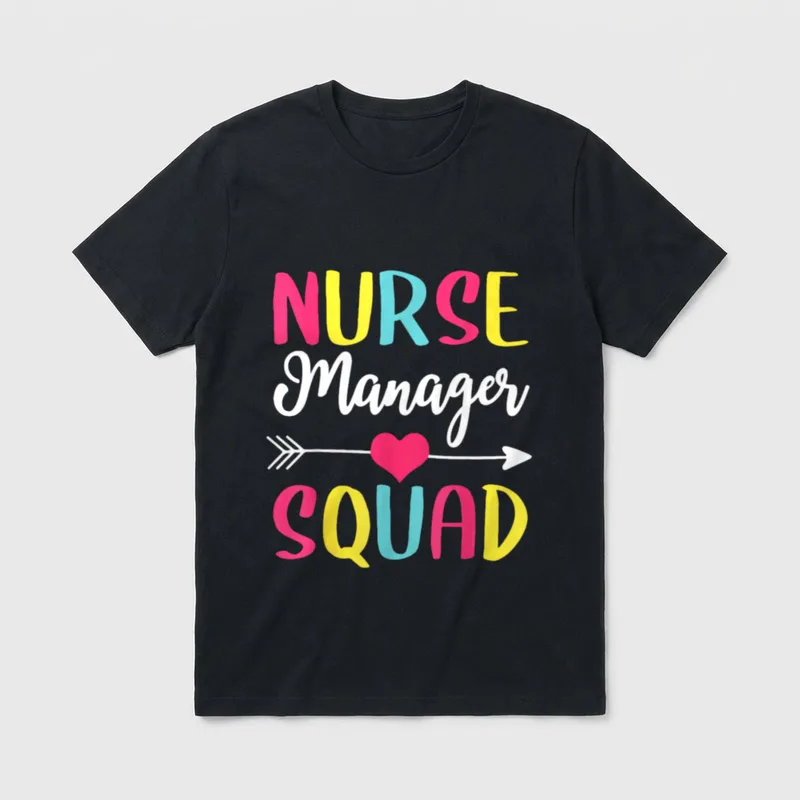 Nurse Manager Squad Cute Funny Nurses T-Shirt – Classic T-Shirt in Black