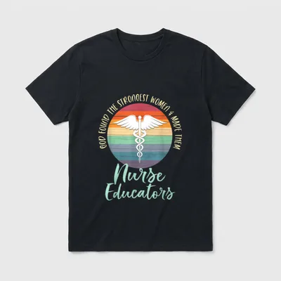 Retro Vintage Medical Symbol Nurse Educator T-Shirt – Classic T-Shirt in Black
