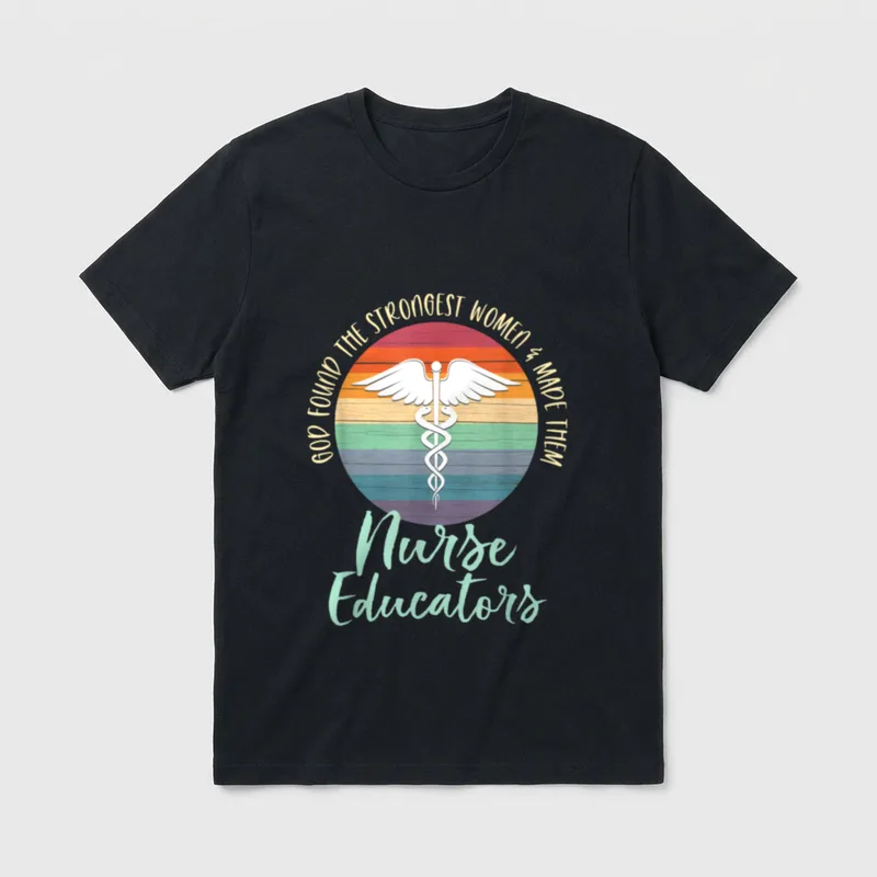 Retro Vintage Medical Symbol Nurse Educator T-Shirt – Classic T-Shirt in Black