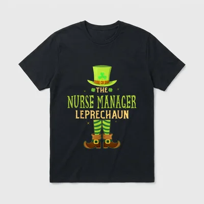 The Nurse Manager Leprechaun Matching St T-Shirt – Classic T-Shirt in Black