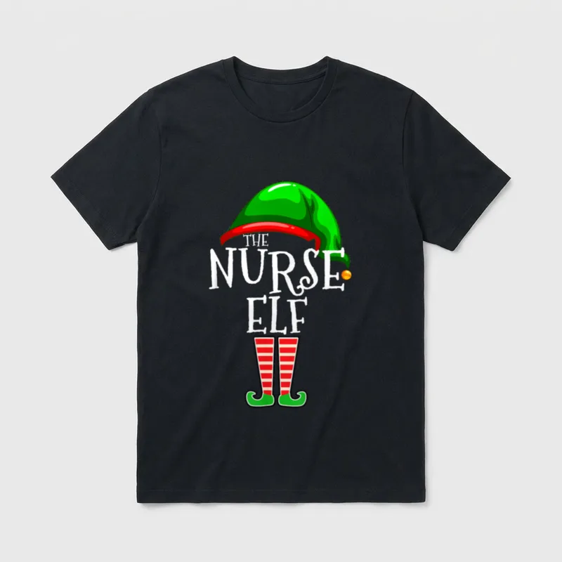 The Nurse Elf Family Matching Group T-Shirt – Classic T-Shirt in Black