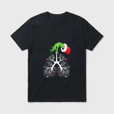 Christmas Nurse Respiratory Therapist Lung Lights T-Shirt – Classic T-Shirt in Black