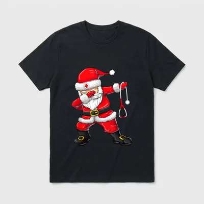Dabbing Santa Christmas Funny Nurse T-Shirt – Classic T-Shirt in Black