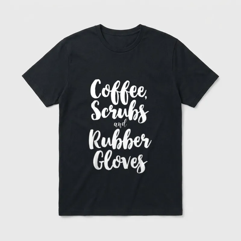 Scrubs and Rubber Gloves Cute Nurse T-Shirt – Classic T-Shirt in Black