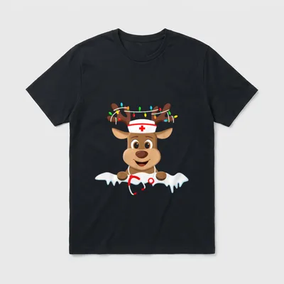 Christmas Nurse Love NICU RN Santa T-Shirt – Classic T-Shirt in Black