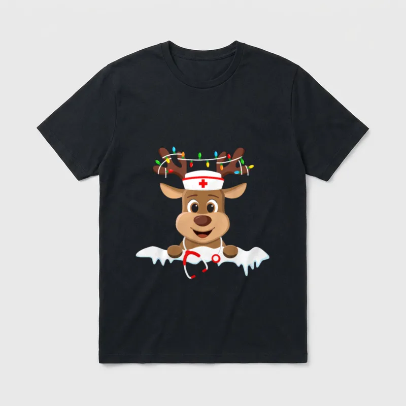 Christmas Nurse Love NICU RN Santa T-Shirt – Classic T-Shirt in Black