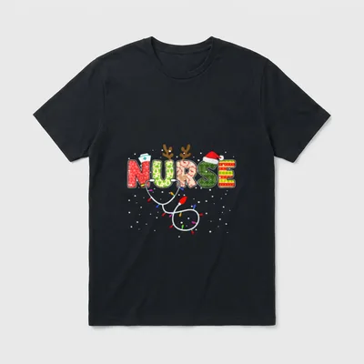 Stethoscope Santa Hat Reindeer Xmas Christmas T-Shirt – Classic T-Shirt in Black