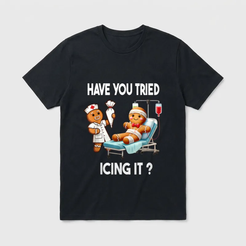 Tried Icing It Funny Christmas Gingerbread T-Shirt – Classic T-Shirt in Black