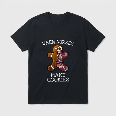 Christmas Nurses Funny Nursing Xmas Cookie T-Shirt – Classic T-Shirt in Black
