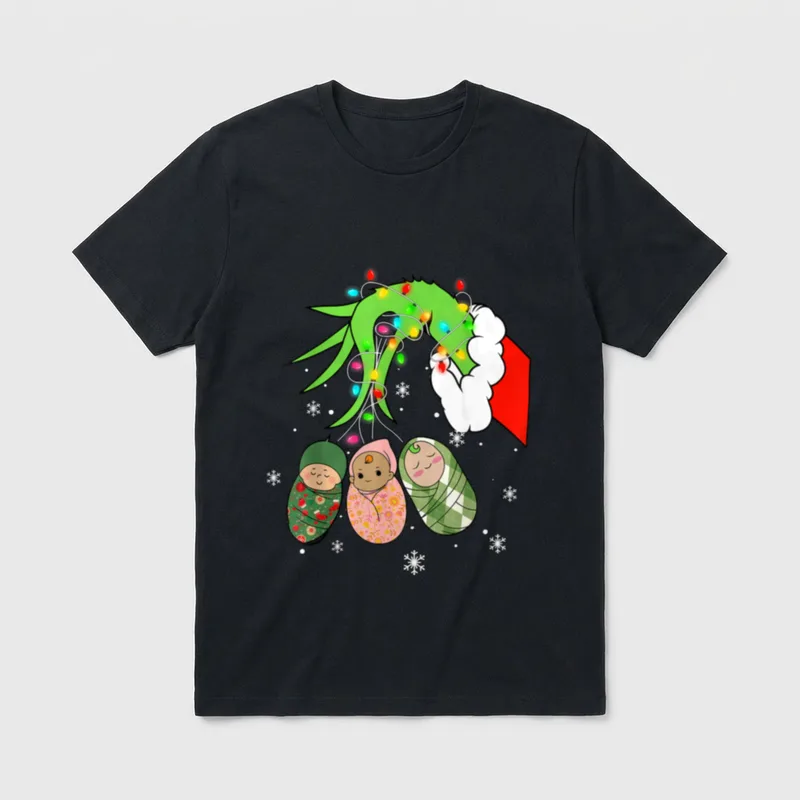 Labor and Delivery Nurse Christmas Lights T-Shirt – Classic T-Shirt in Black