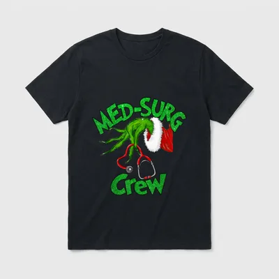Med-surg Crew Nurse Stethoscope Christmas Xmas T-Shirt – Classic T-Shirt in Black