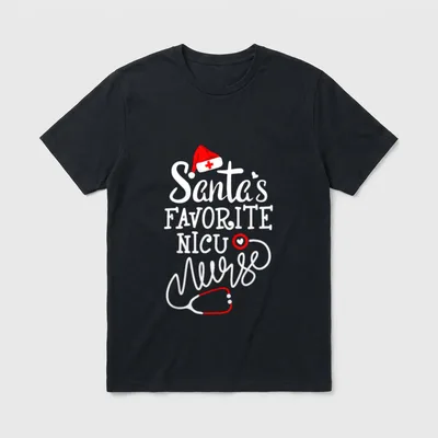 Santa's Favorite NICU Nurse T-Shirt – Classic T-Shirt in Black
