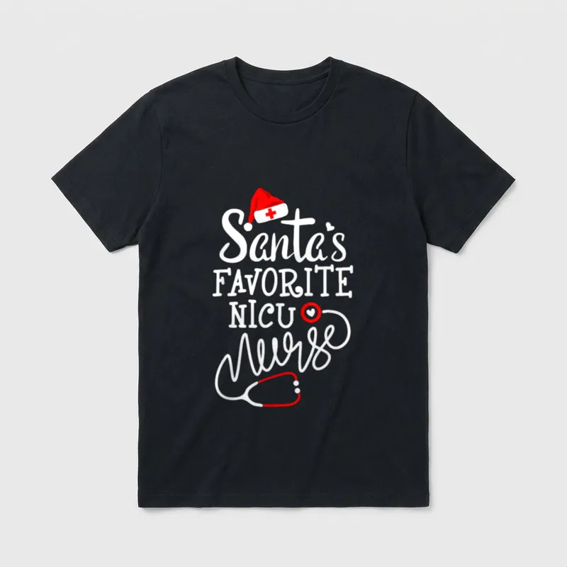 Santa's Favorite NICU Nurse T-Shirt – Classic T-Shirt in Black