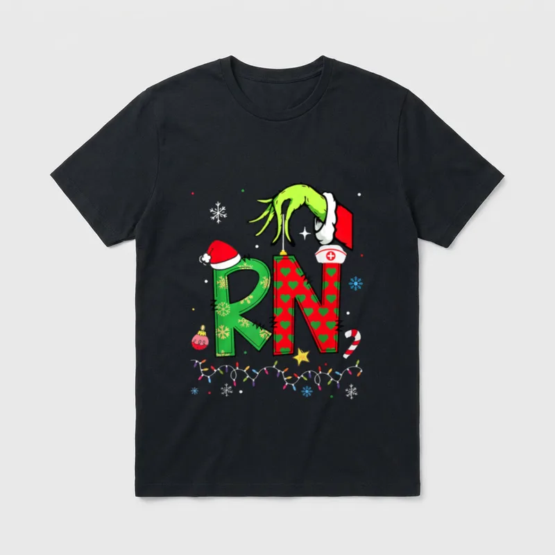 Christmas RN Registered Nurse Holiday Healthcare T-Shirt – Classic T-Shirt in Black