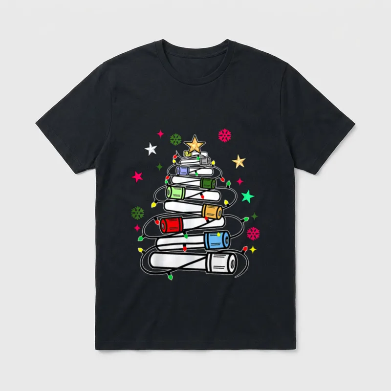 Christmas Tree Phlebotomist Tech Phleb Nurse T-Shirt – Classic T-Shirt in Black