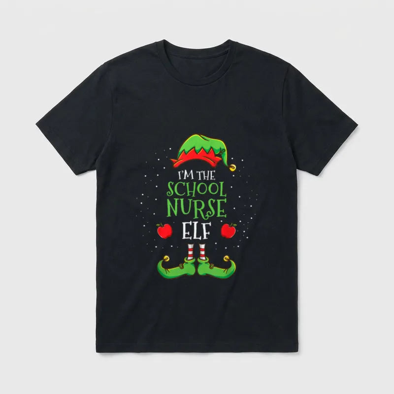Im the School Nurse Elf Christmas T-Shirt – Classic T-Shirt in Black