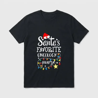 Merry Christmas Nurse Crew Santa's Favorite T-Shirt – Classic T-Shirt in Black