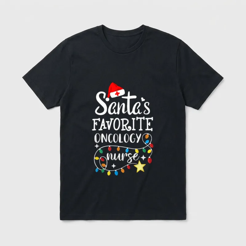 Merry Christmas Nurse Crew Santa's Favorite T-Shirt – Classic T-Shirt in Black