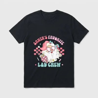Pink Christmas Santa's Favorite Lab Delivery T-Shirt – Classic T-Shirt in Black
