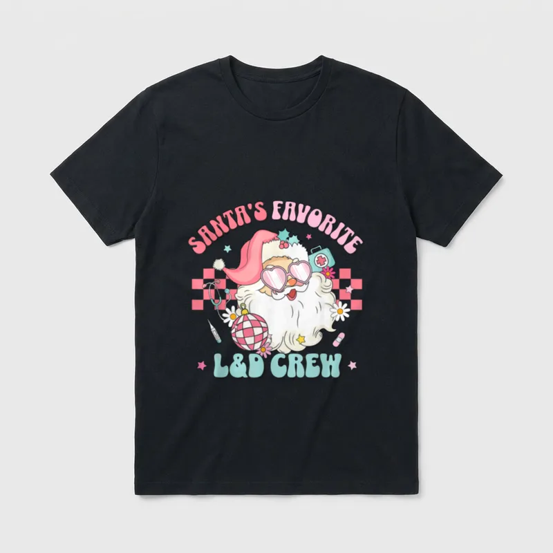 Pink Christmas Santa's Favorite Lab Delivery T-Shirt – Classic T-Shirt in Black