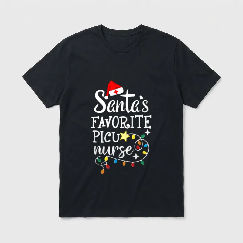 Merry Christmas Nurse Crew RN Favorite T-Shirt – Classic T-Shirt in Black