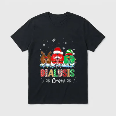 Dialysis Crew Christmas Lights Nurse Xmas T-Shirt – Classic T-Shirt in Black