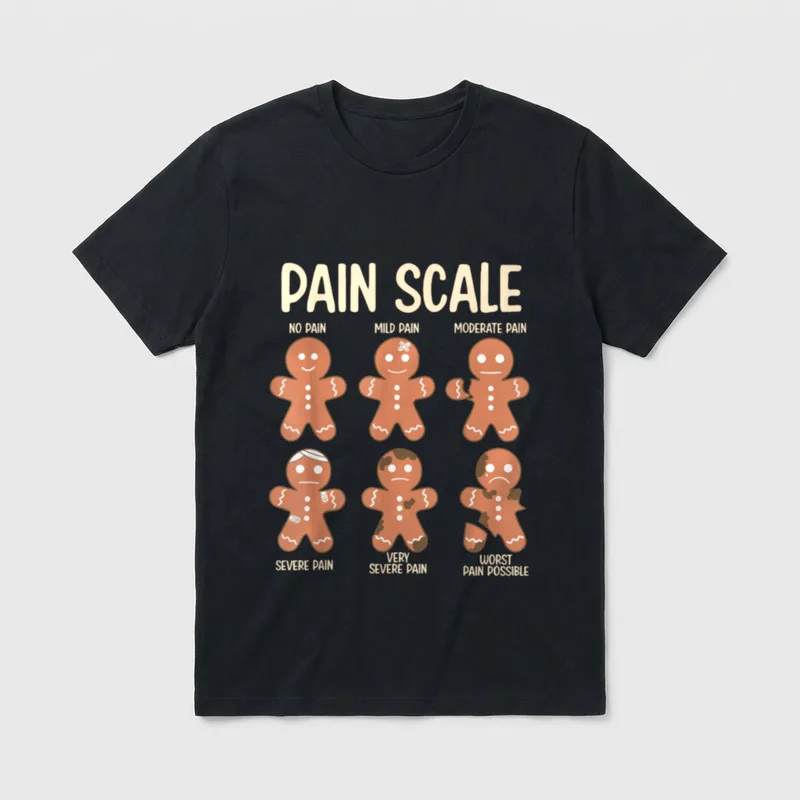 Scale Funny Gingerbread Man Christmas Pain T-Shirt – Classic T-Shirt in Black