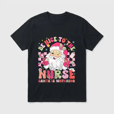 Be Nice to the Nurse Retro T-Shirt – Classic T-Shirt in Black