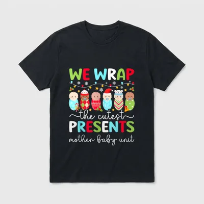 Mother Baby Unit Christmas Nurse Xmas T-Shirt – Classic T-Shirt in Black
