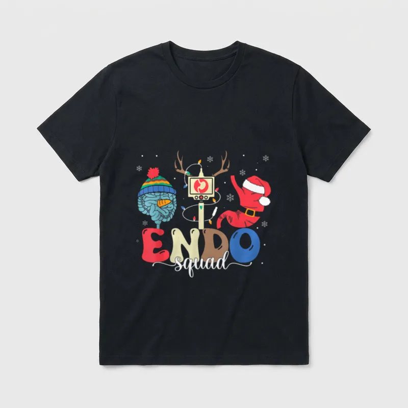 Endo Squad Nurse Stomach Santa Hat T-Shirt – Classic T-Shirt in Black
