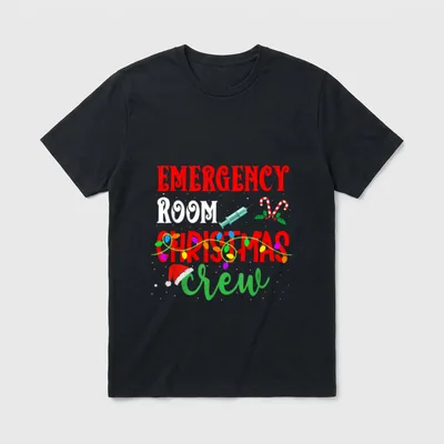 Emergency Room Christmas Crew ER Nurse T-Shirt – Classic T-Shirt in Black