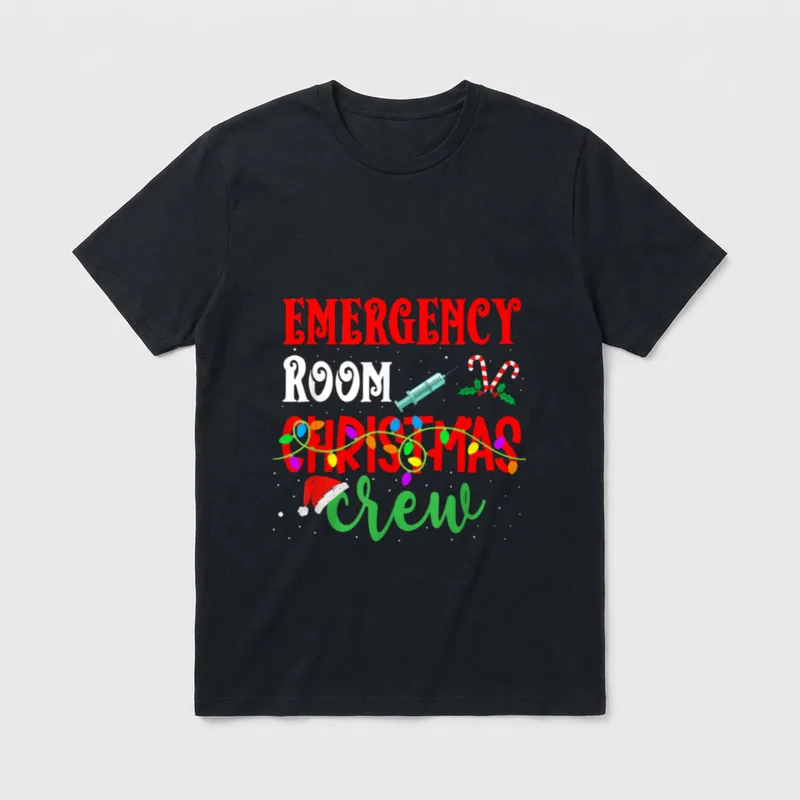 Emergency Room Christmas Crew ER Nurse T-Shirt – Classic T-Shirt in Black