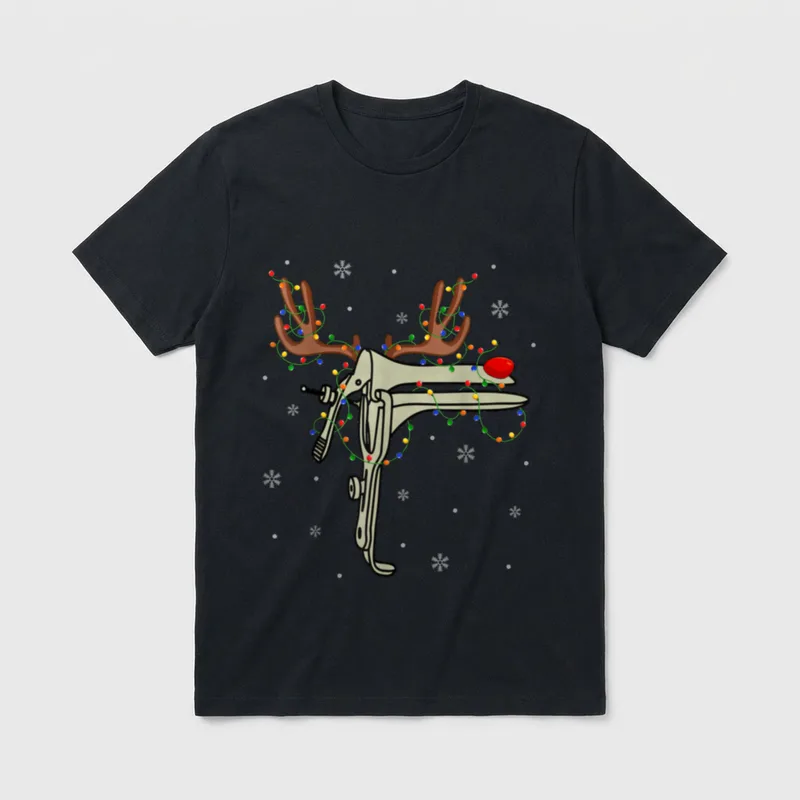 Xmas Light Medical OB GYN Nurse T-Shirt – Classic T-Shirt in Black