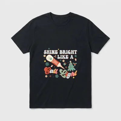 Christmas Xmas Nurse Nursing Shines Bright T-Shirt – Classic T-Shirt in Black