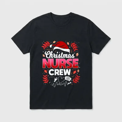Christmas Nurse Crew Workmates T-Shirt – Classic T-Shirt in Black